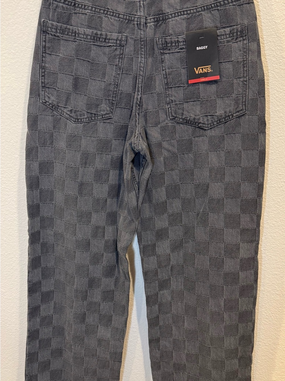Vans sirelle baggy fit black & grey checkered jeans - Picture 5 of 12